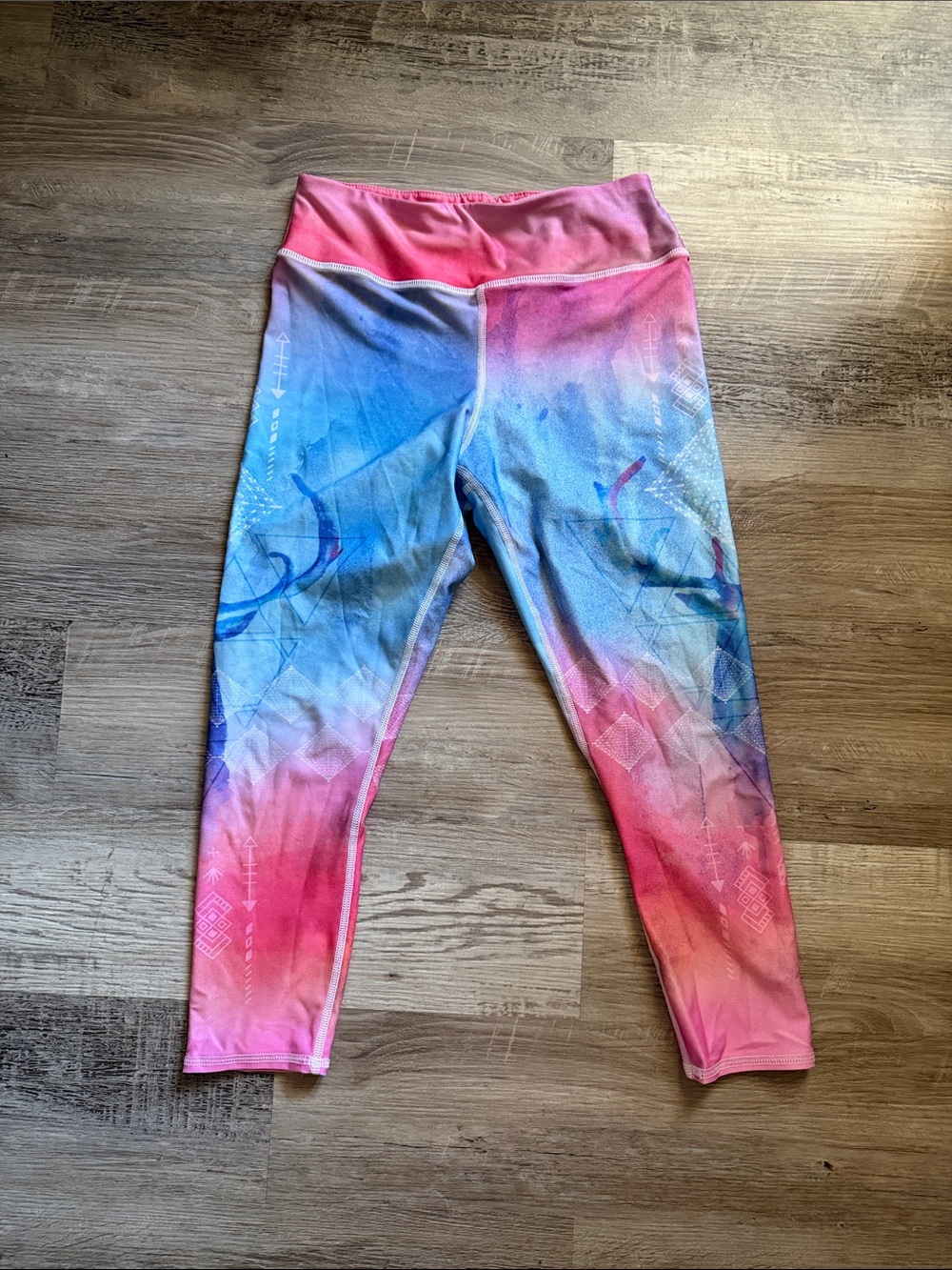 EVCR Tie Die Watercolor Print High-Rise Performance Leggings